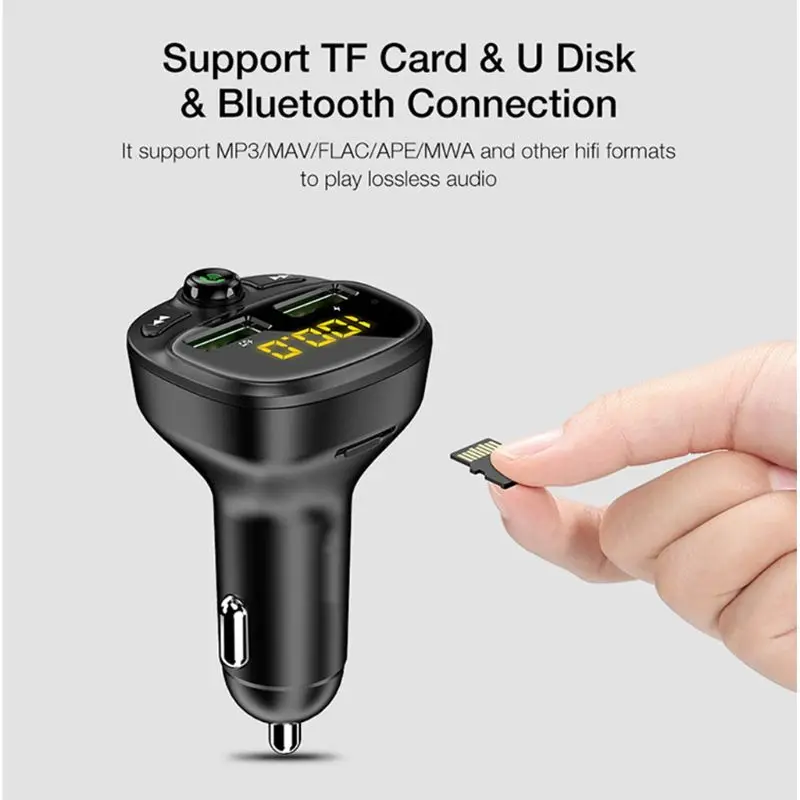 

PD3.0 Car USB Charger for Cell phone USB Car Phone Charger Fast Charge With FM Transmitter Bluetooth Car Kit