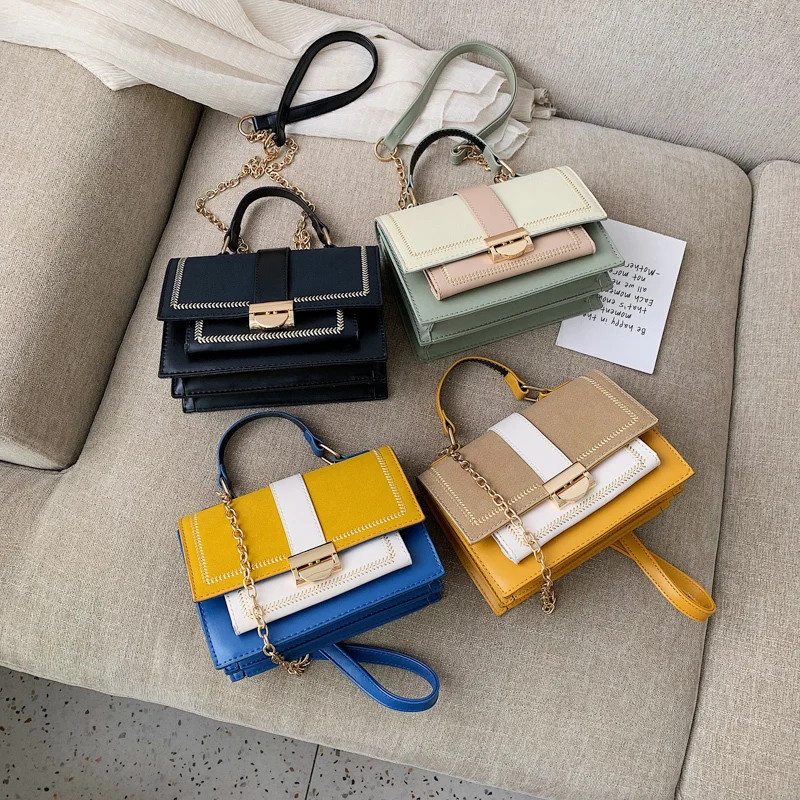 Женская сумка из ПУ кожи с металлической цепочкой | Багаж и сумки