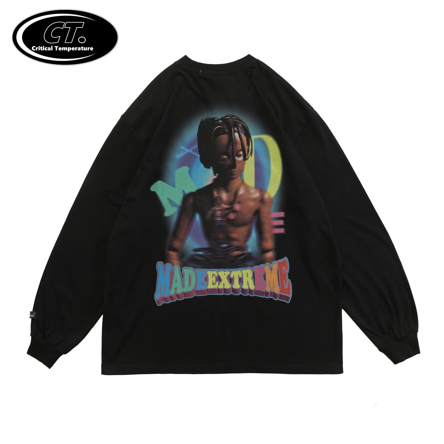 

Hip Hop Streetwear T-Shirt 2021 Men Illusion Boy Letter Print Tshirt Autumn Long Sleeve T Shirt Harajuku Cotton Loose Tops Tees