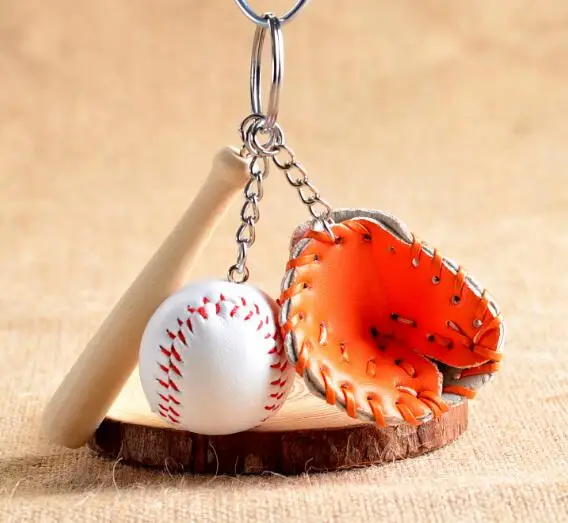 Бейсбольные перчатки деревянные брелоки летучая мышь мини софтбол Бейсбол