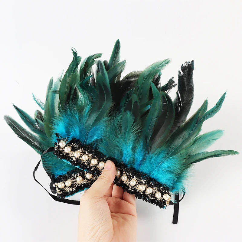 Feather Wrist Cuffs Natural Dyed Rooster Arm Warmers Halloween Party Cosplay Accessories Gloves Dance Clubwear |