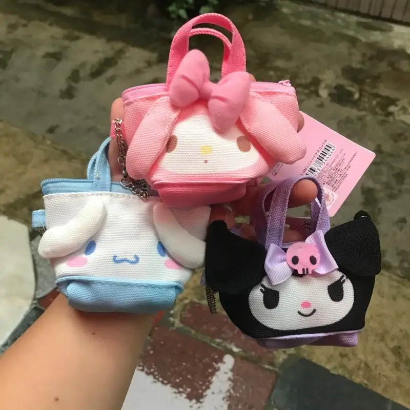 

Милый мультяшный Kawaii Kuromi MyMelody cinnamorol холщовая сумка на молнии сумка для наушников сменный кошелек для взрослых и детей подарок