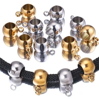 20pcs lot hole 3 4 5mm stainless steel gold charm pendant connectors bracelet diy bracelet jewelry making supplies accessories