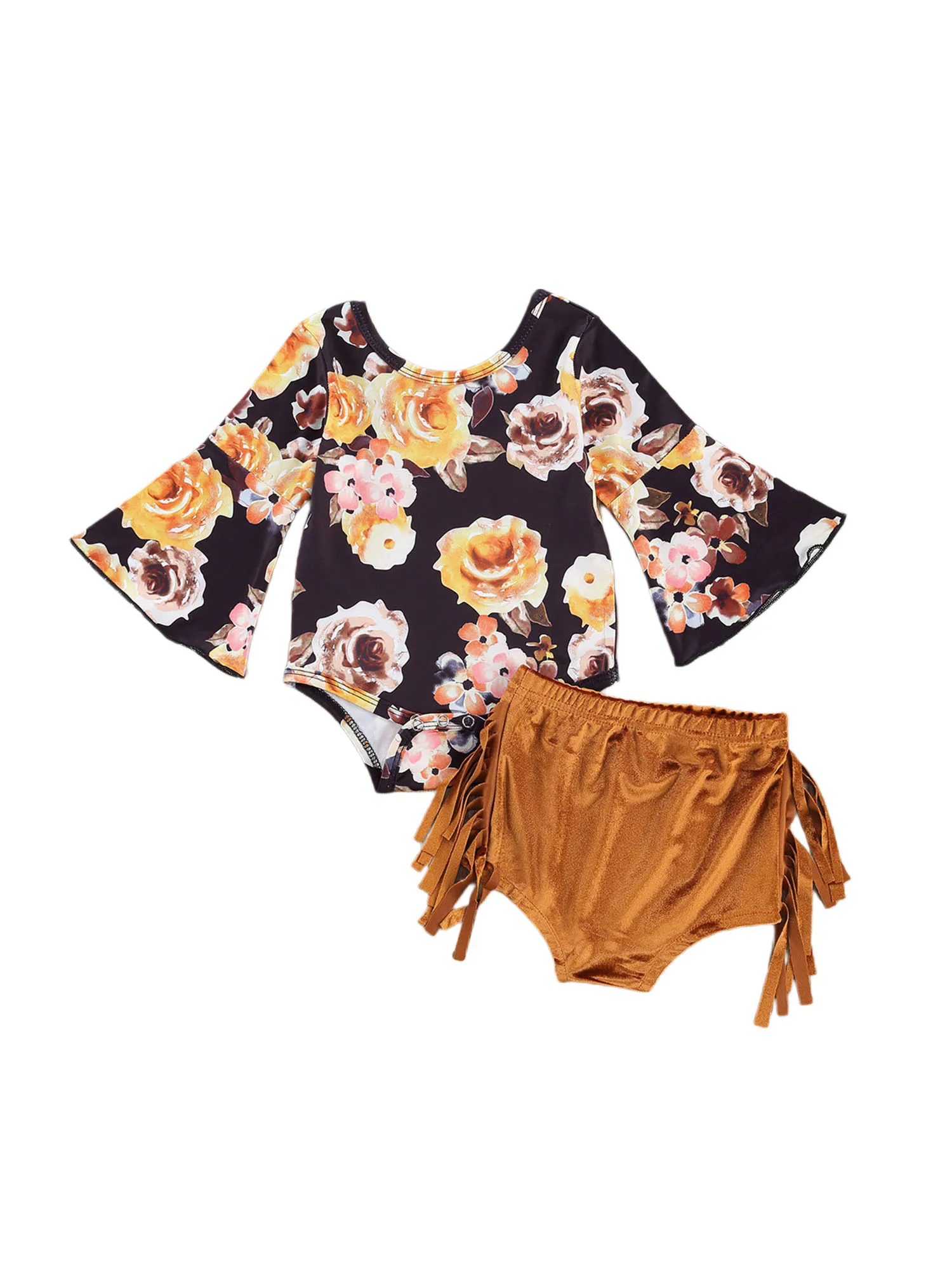 

Комбинезон для маленьких девочек, комплект одежды из 2 предметов пуловер с длинными рукавами и рисунком пагоды Топ, рубашка штаны цвета хаки...