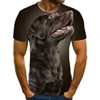 2021 Новая летняя футболка для собак, летняя повседневная футболка с 3D принтом, Мужская футболка большого размера с круглым вырезом