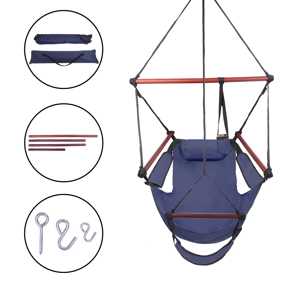 

【US Warehouse】Well-equipped S-shaped Hook High Strength Assembled Hanging Seat Cacolet Blue