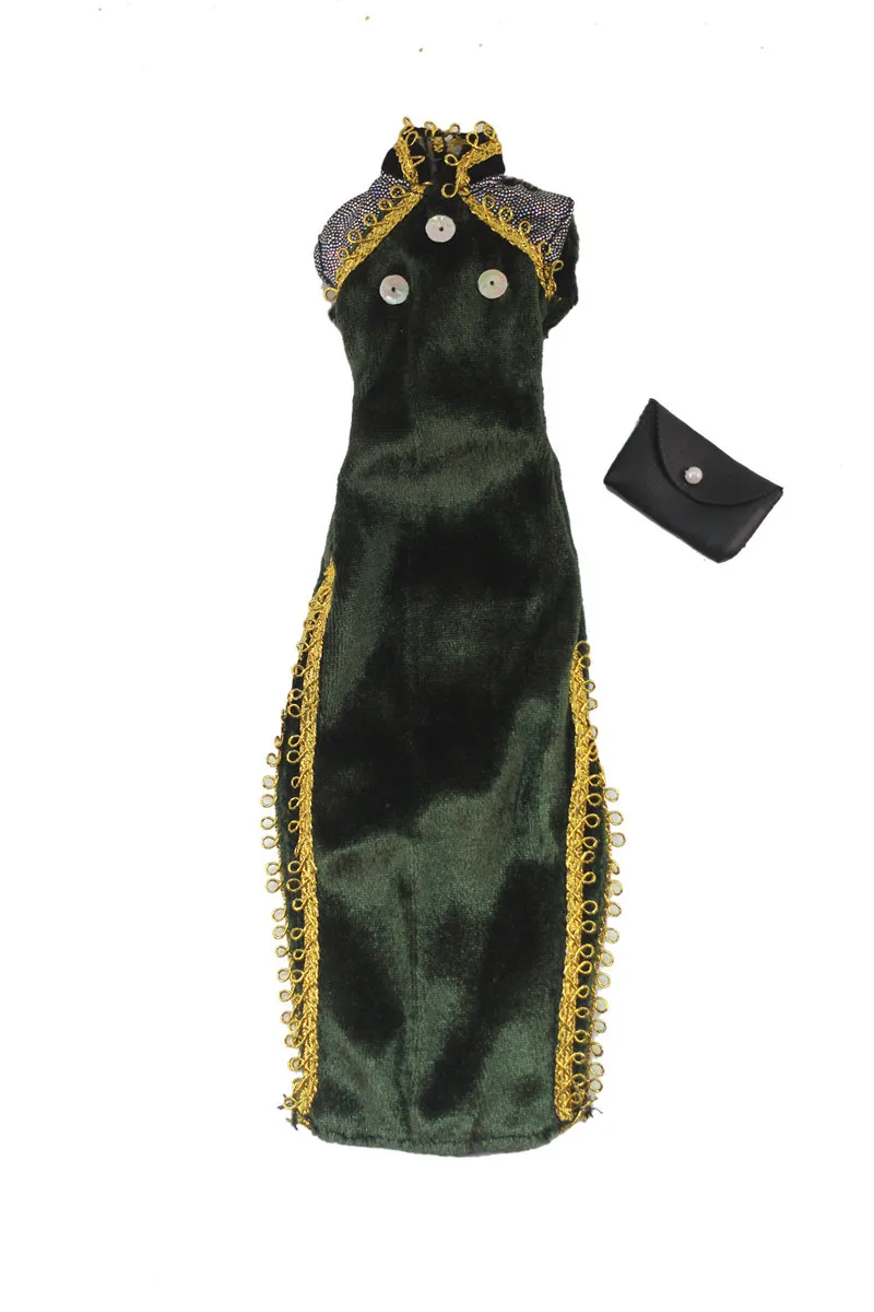 

Fashion Chinese Qipao Dress Outfits Set for Barbie CD FR Kurhn BJD Doll Clothes Accessories Dollhouse Role Play