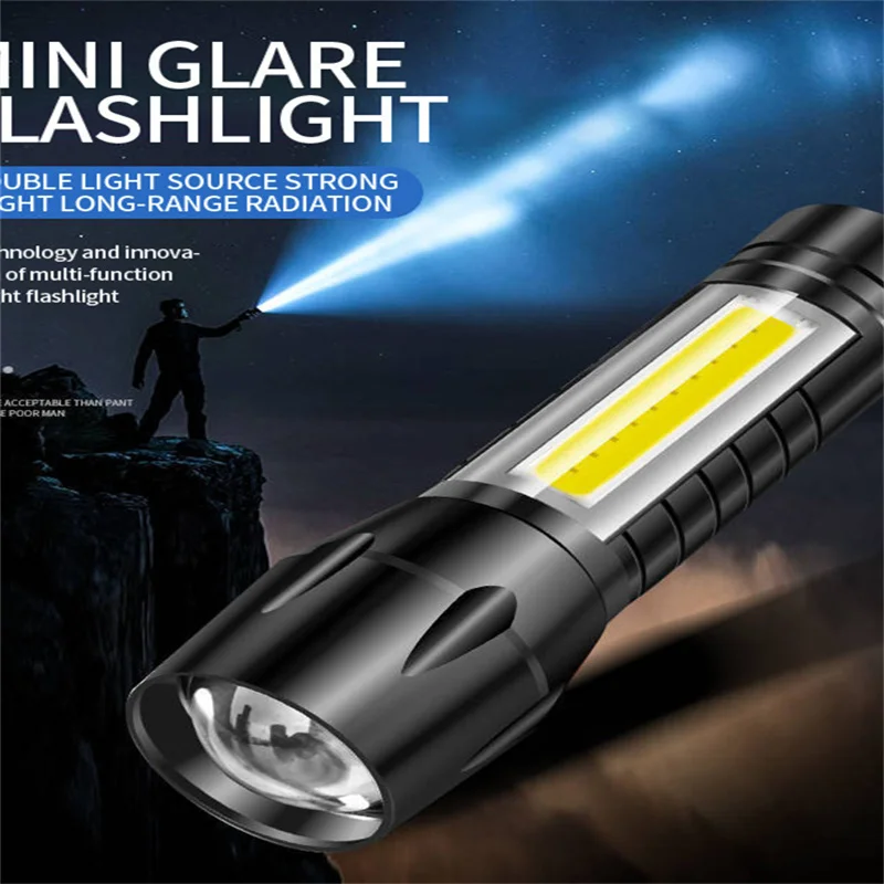 

New Led Flashlight Strong Light Aluminum Alloy Portable Flashlight Usb Rechargeable Outdoor Camping Tactical Flashlight