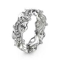 fashion rings silver plated size 6 10 for women ring elegant white crystal wedding gift