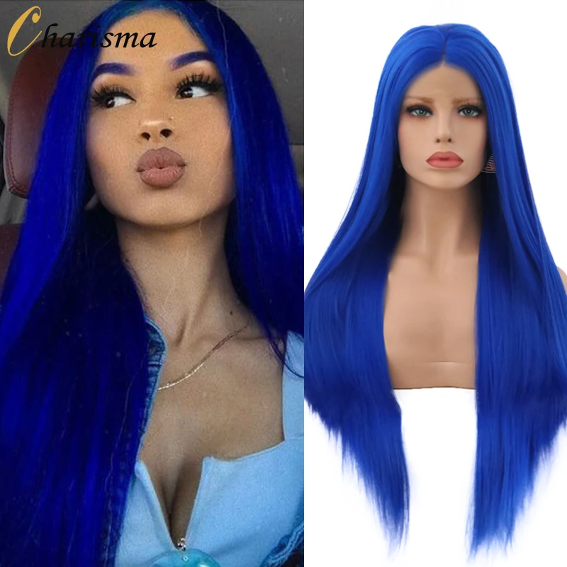 Харизма длинные прямые волосы синтетический парик на сетке спереди термостойкий