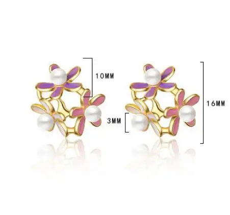 

925 Sterling Silver Prevent Allergy Pearl Flower Stud Earrings for Women Gift Jewelry pendientes boucle d oreille eh1089