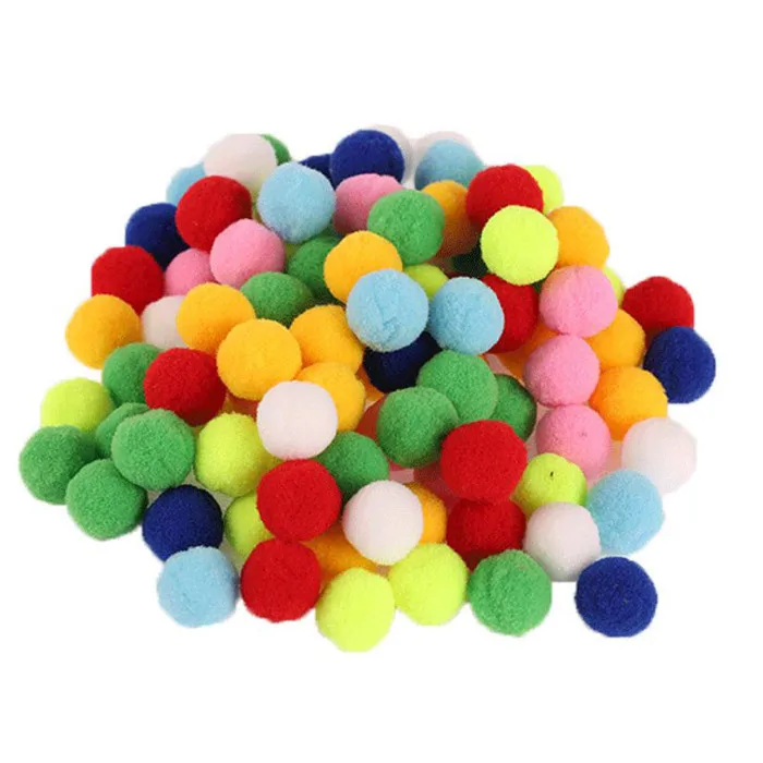 100 шт 20 мм цвета шерстяные шарики круглые помпоны для девочек DIY праздничное