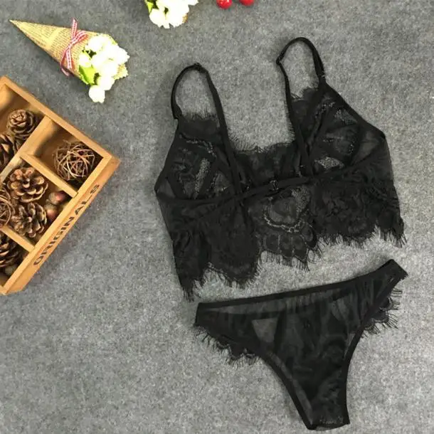 

Lace Babydoll Nightwear Women Sexy Lingerie Dress Underwear Sleepwear G-string Bra And Panty Set 2021