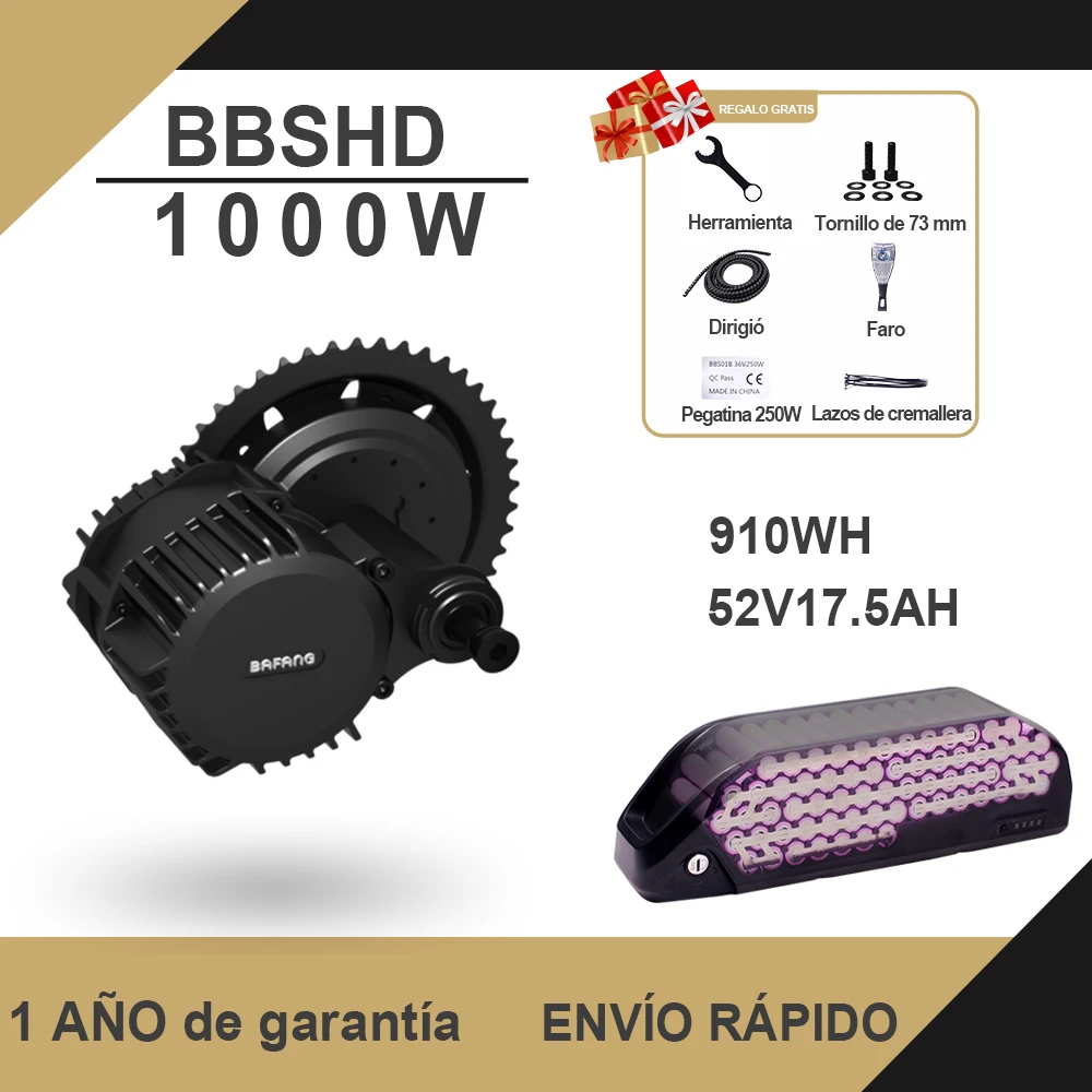 Bafang 48 в 52 1000 Вт BBS03 BBSHD 8fun Средний приводной двигатель для электровелосипеда