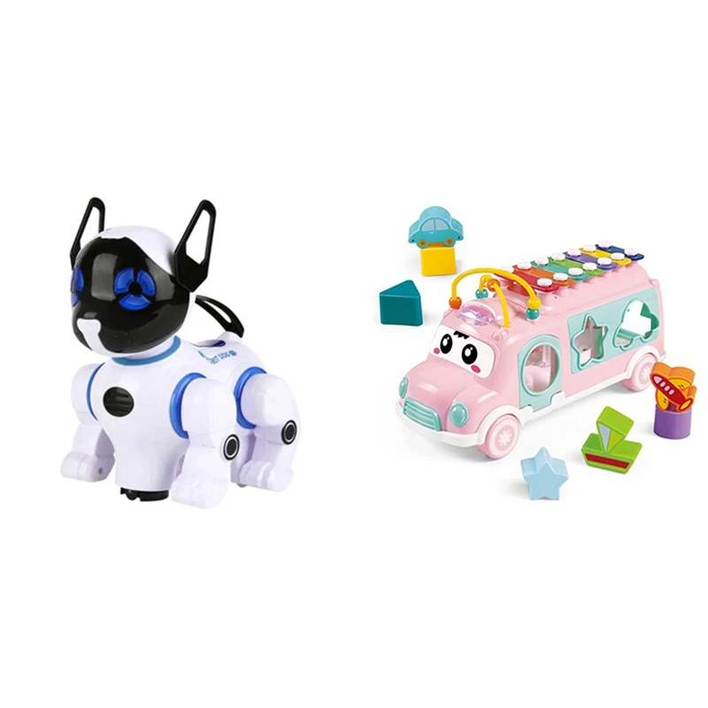

Children's Educational Rc Robot Dog Remote Control Universal With Xylophone Toys,Shape Classification Toys,And Mallets