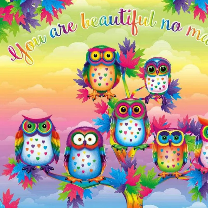 

5D DIY Cartoon owl Diamond Painting Animals Full Round Square AB Drill Resin Icon Handicraft Patch Embroidered