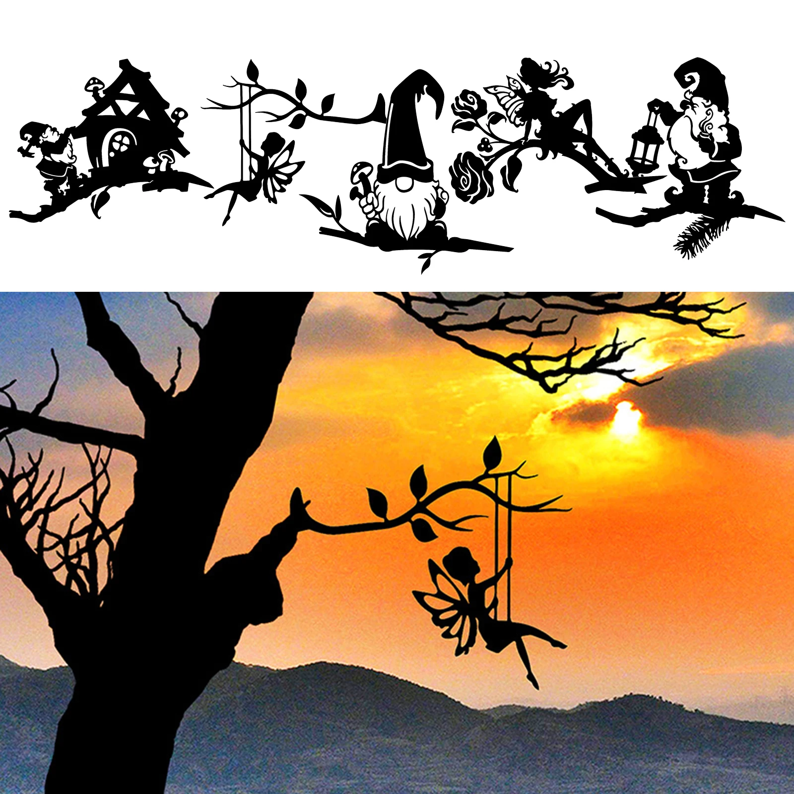 

Домашний сад изысканный силуэт ветки дерева открытый декор Садоводство искусство