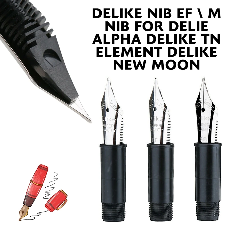 Ручки наконечники DELIKE EF/EF гнутые/M для DELIE Alpha NEW MOON перьевые ручки принадлежности