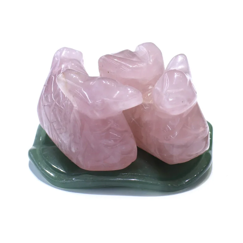 

1 комплект натуральный розовый кристалл любовь птица с зеленым лотосом авантюрин