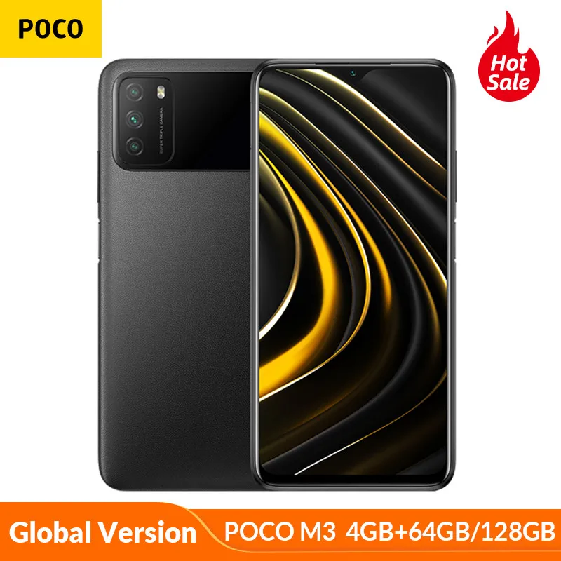 Глобальная версия смартфона POCO M3 4 Гб 64 Гб/128 ГБ Восьмиядерный Snapdragon 662 6000 мАч 48 МП