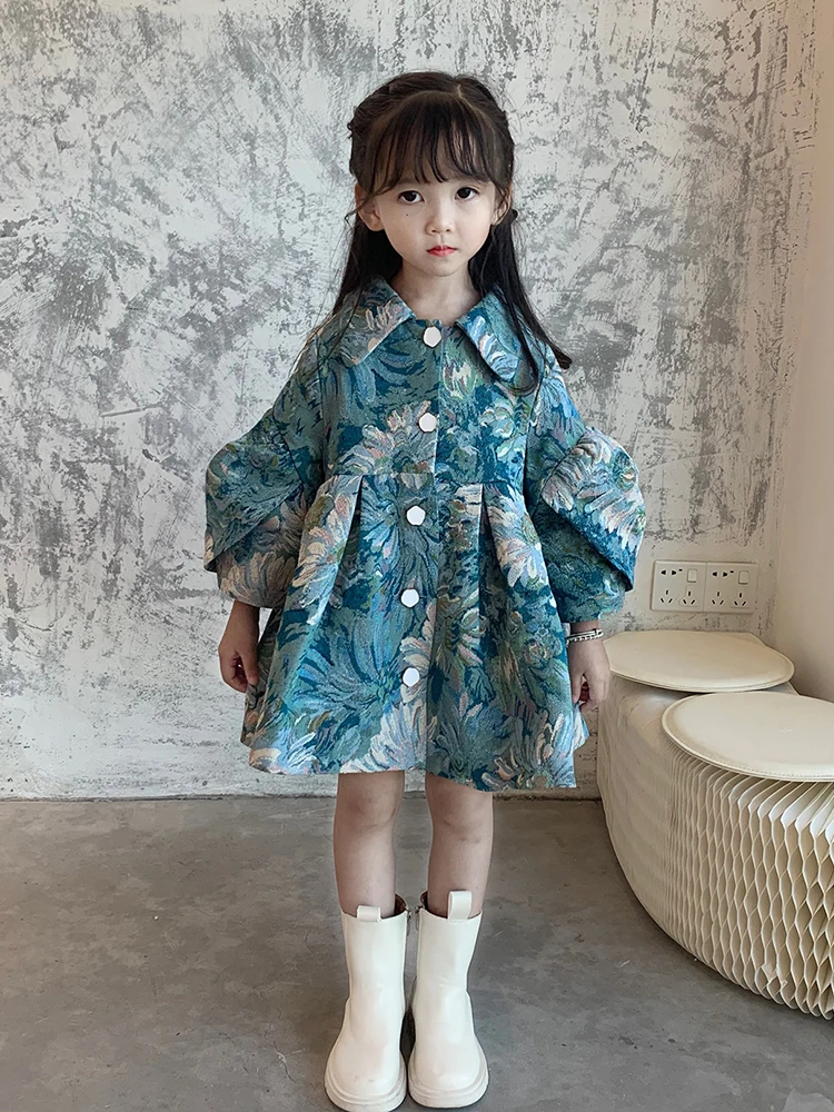 Пальто для девочек детская одежда верхняя маленьких на весну и осень новый стиль