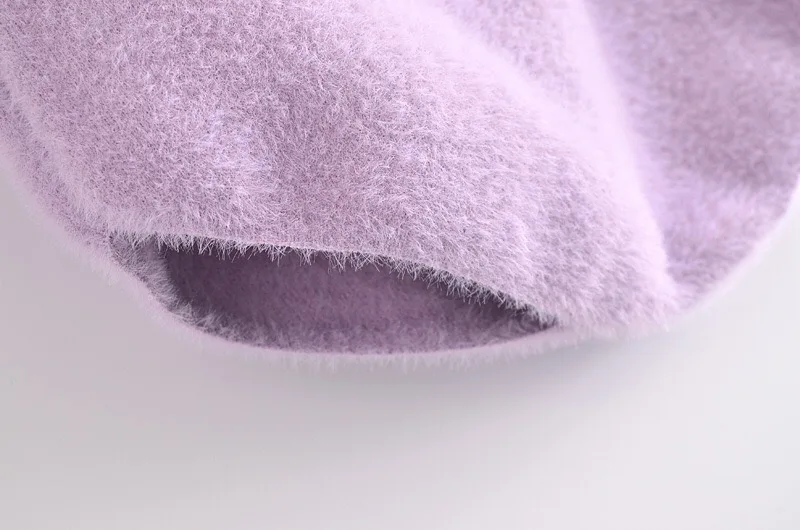 2021 Vintage Shaggy Korea Style Black Cardigan Furry Single-breasted Button Tank Top Knitted Sweater Jumper 1 Set |