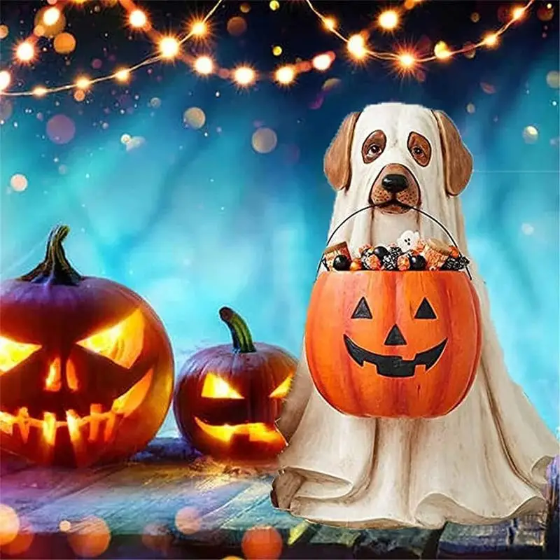 

Christmas Dog Elf Candy Storage Bowl Decoration Resin Crafts Gift Party Supplies Home Outdoor Garden Indoor Table Ornaments