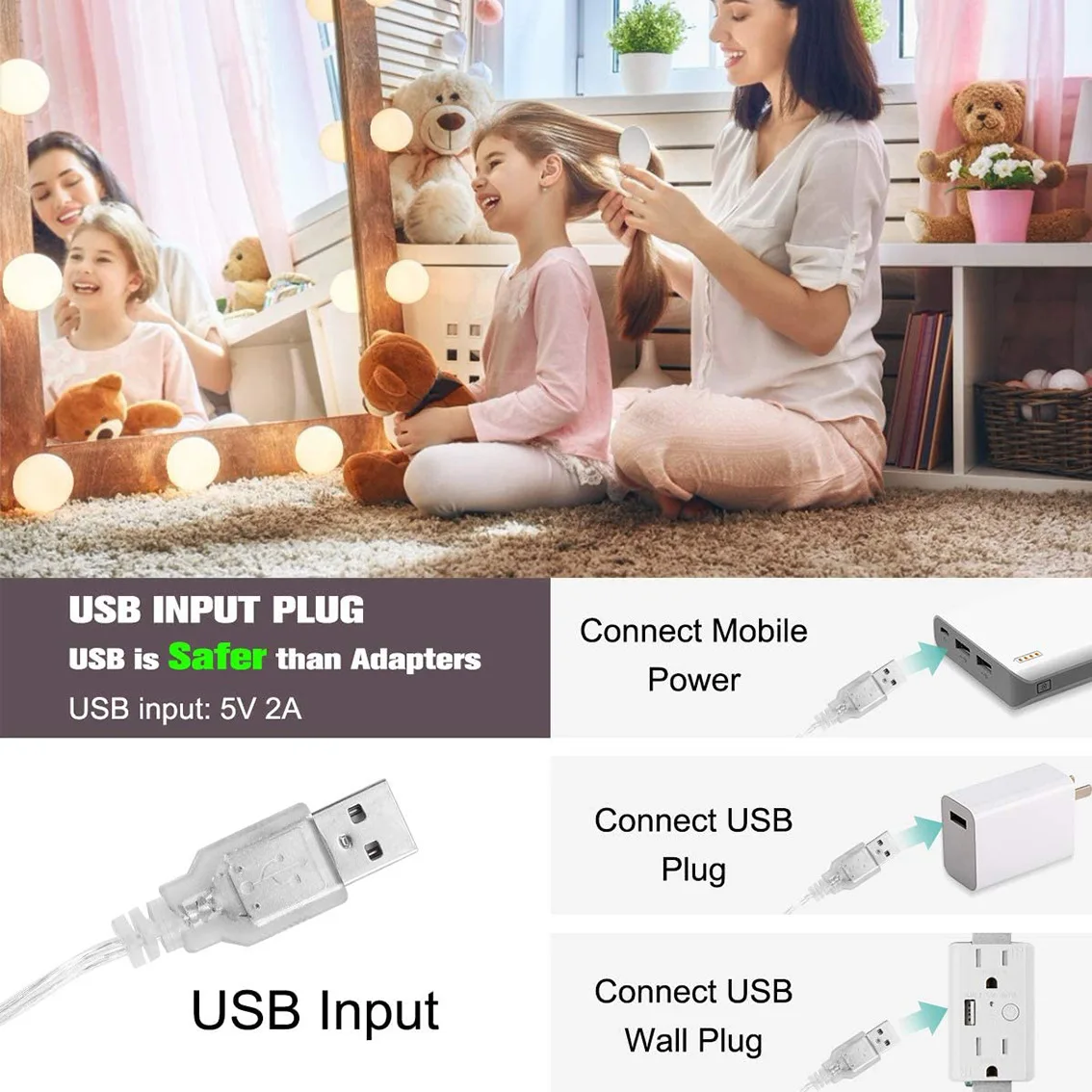 

LED 12V Makeup Mirror Light Bulb Hollywood Vanity Makeup Mirror Lights Bathroom Dressing Table Lighting Kit for Dressing Table