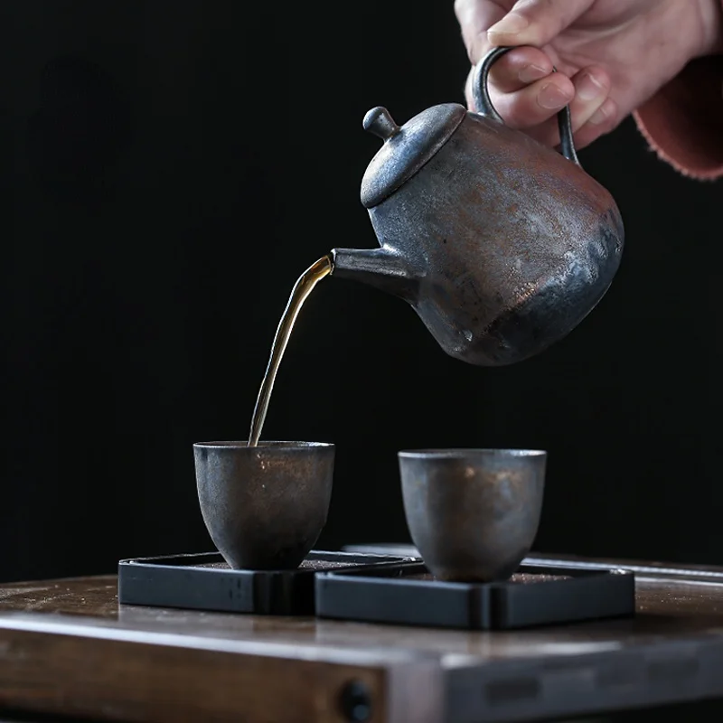 

Firewood teacup, Japanese-style tasting cup, small stoneware master cup, single cup, handmade ceramic Kungfu tea set