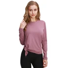 Женский топ для йоги с длинным рукавом, дышащий, быстросохнущий, рубашка для йоги, эластичная, свободная, Спортивная, для спортзала, фитнеса, тренировки, спортивный топ , футболка