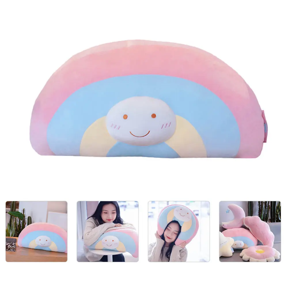 

1Pc Lovely Rainbow Plush Pillow Creative Adorable Pillow Cushion for Home