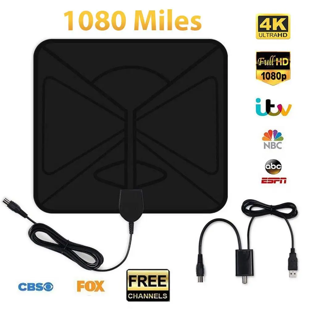 НЛО 1080 миля 4K 1080P Цифровая ТВ антенна для DVB T HD Freeview телевизионная Антенна