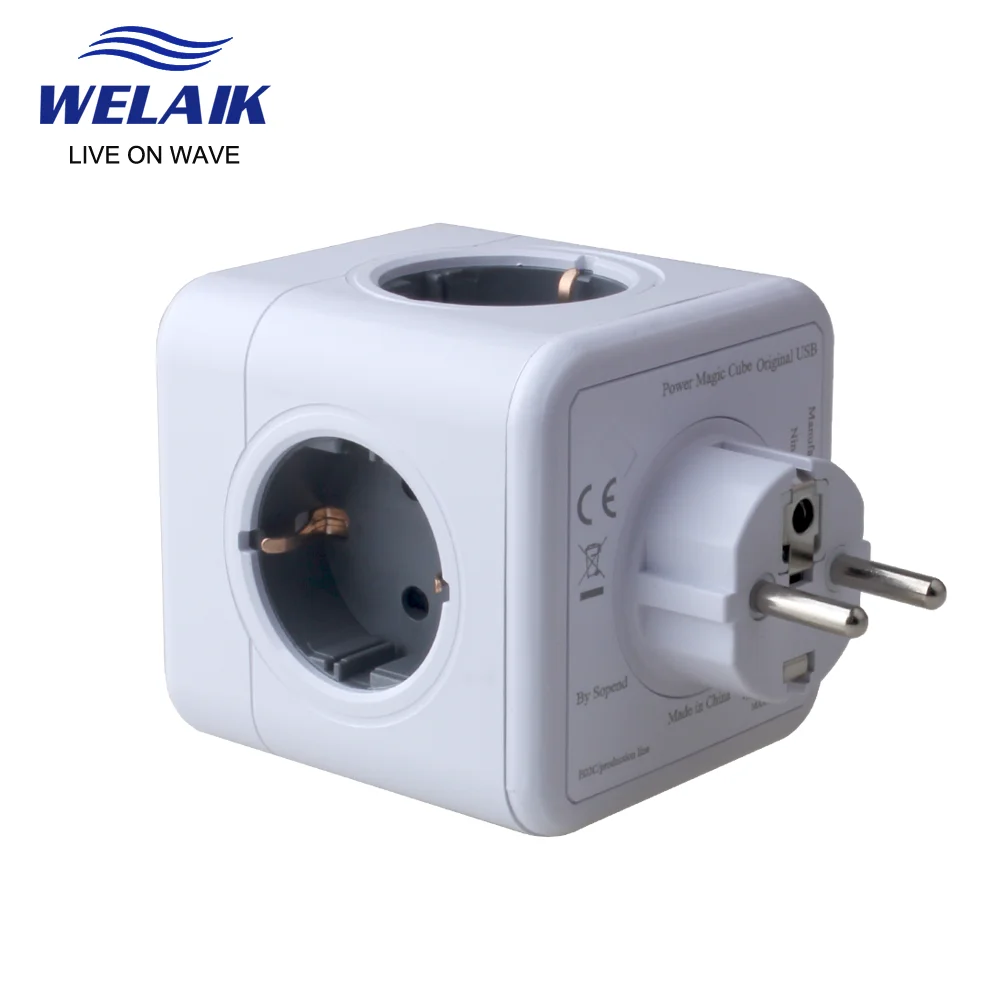 Электрическая розетка WELAIK 16 А европейская USB Type-C белая многофункциональная