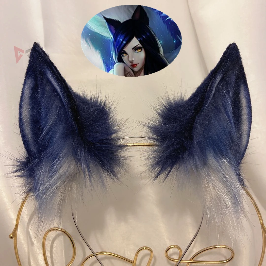 Новинка ручной работы LOL The Nine Tailed Fox Ahri Косплей Сделай Сам уши обруч для волос