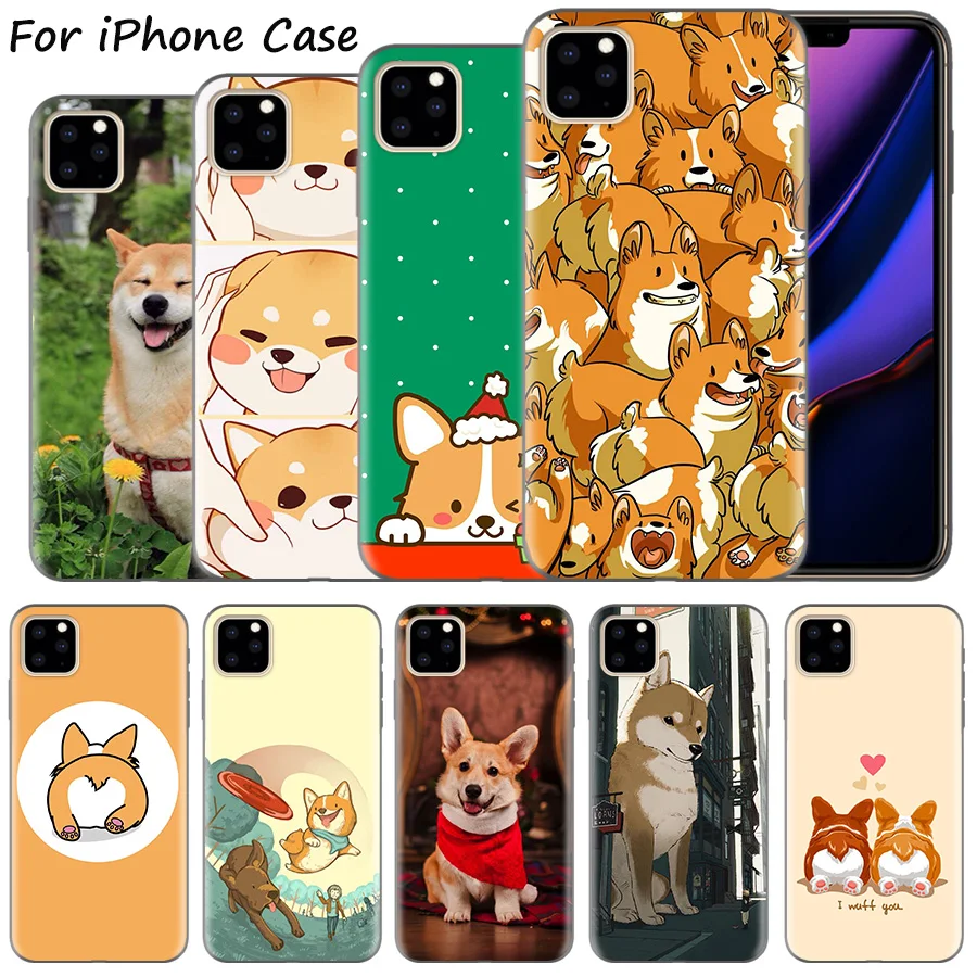 

Dog Corgi Cartoon Case For Iphone 13 11 Pro Max 12Pro Mini Cover SE 2020 For iPhone 7 8 Plus 6S Phone XS XR XSMAX Shell Soft