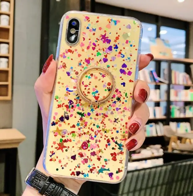 yellow Сияющий с сияющими блестками и пайетками чехол для samsung Galaxy J4 Plus J6Plus J415F Крышка для samsung A7 A9 S10 S9 Note 9 A50 A30 A6 - Цвет: yellow