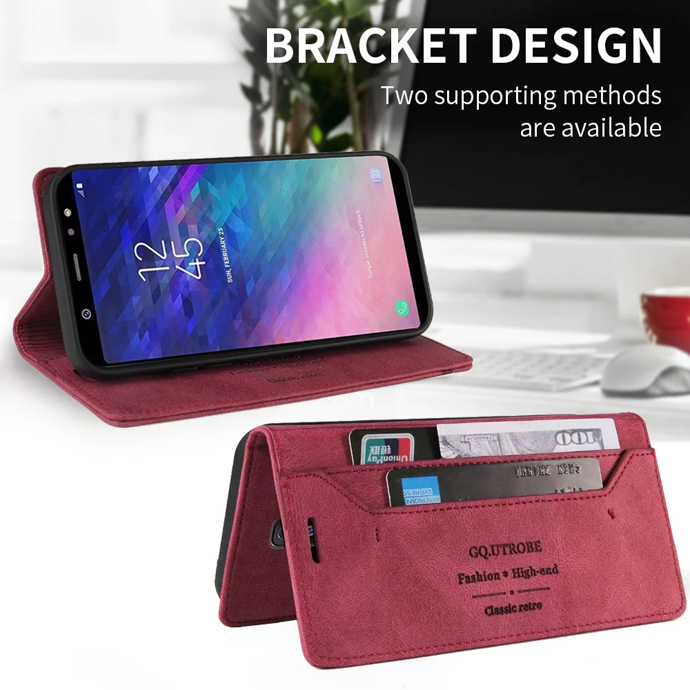 luxury leather case for samsung galaxy a5 j3 j5 j7 2017 a6 a7 a8 j8 j6 2018 f62 m62 m31 m31s magnetic flip card slot phone cover free global shipping