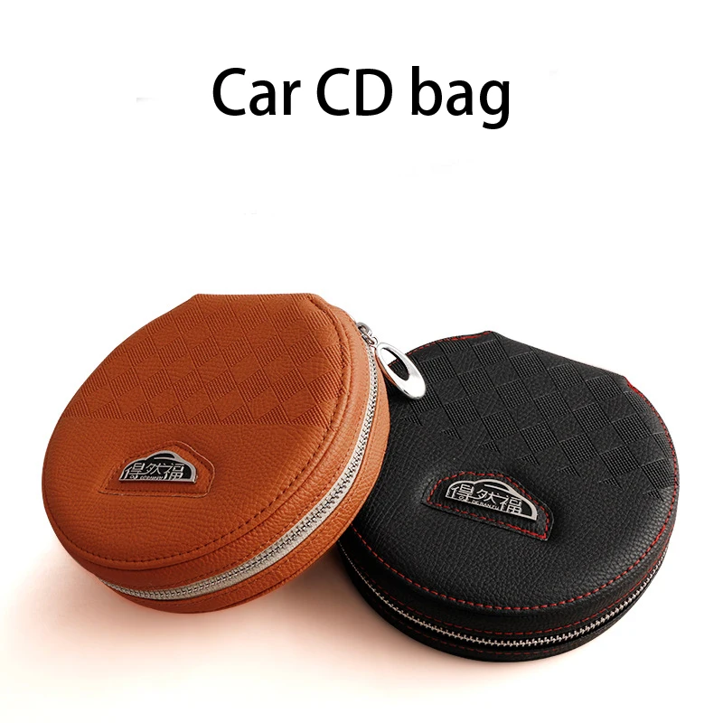 

Car Large-Capacity Leather Disc Bag Car DVD Holder CD Supplies Lambskin CD Bag DVD Box Car Accessories