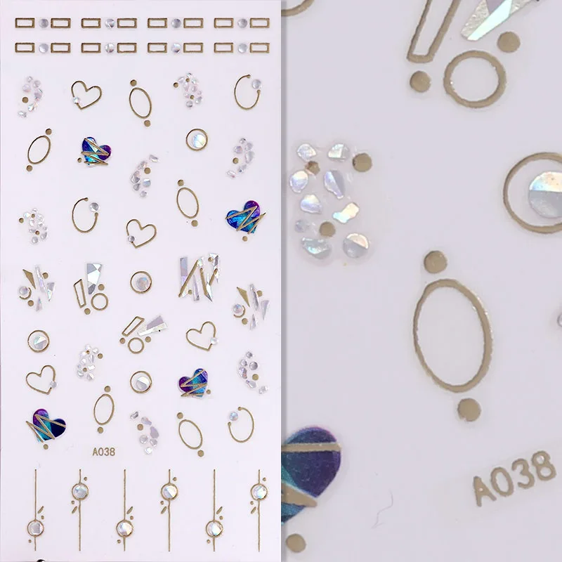 FlorVida клейкие стикеры 3D на ногти Nail Art, стразы, стразы