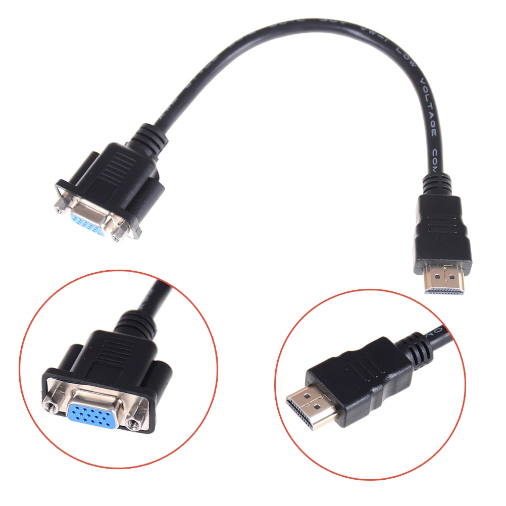 340 МГц 10 2 Гбит/с 30 см кабель конвертера провод линия HDMI папа к VGA D SUB 15 контактный