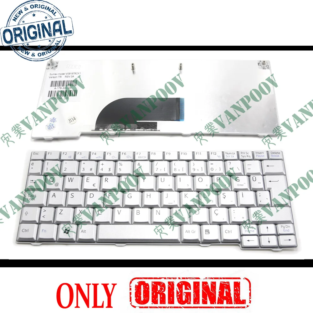 Клавиатура для ноутбука TR Sony Vaio VPC-M VPC-M12-M11 VPC-M111AX M121AX VPCM12L PCG-21313M 21313L 21311T серебристая