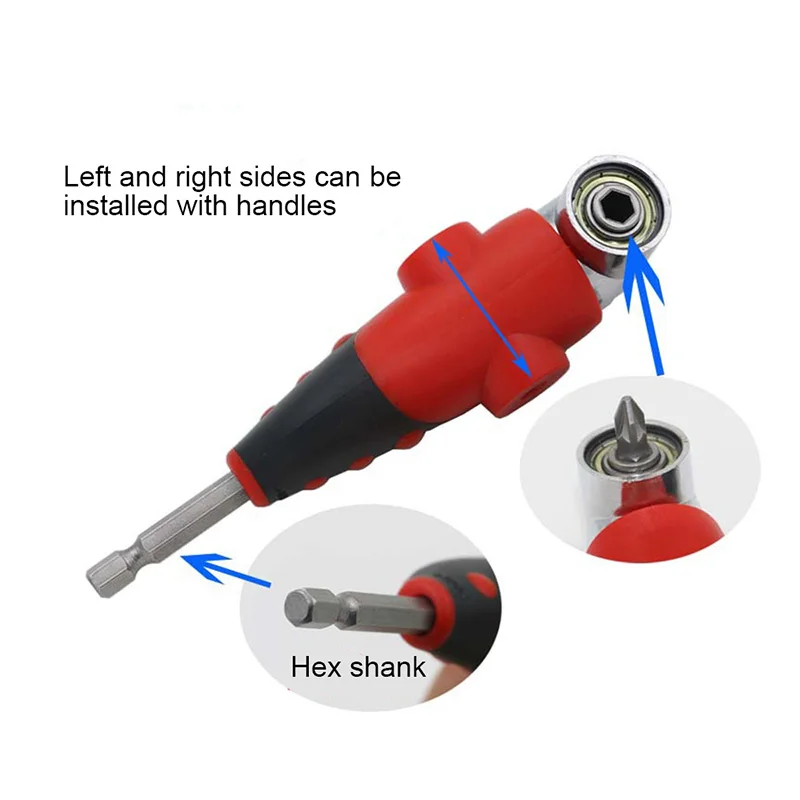

1pc 105 Degree Driver Adapter Set Adjustable Right Bit And 4pcs Screwdriver Bits Combination Kits For Air Power Drill Tool