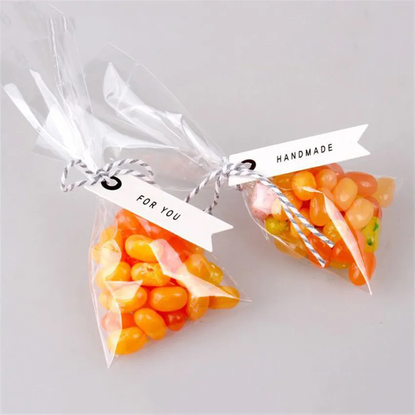 100 шт. белый Бумага теги спасибо ручной работы подарок бирки этикетки с печенья