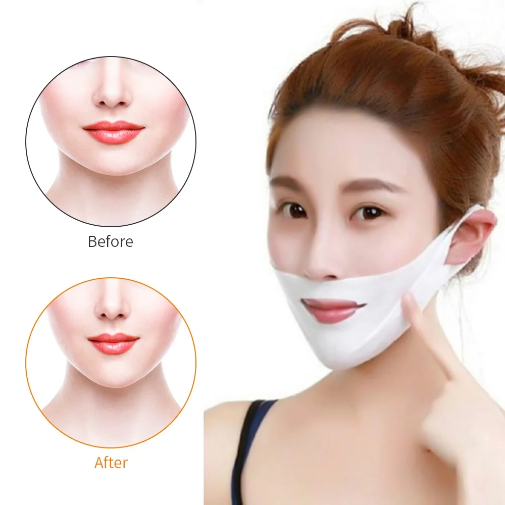 4D V образная маска для похудения лица бандаж деликатная подбородок лифтинг