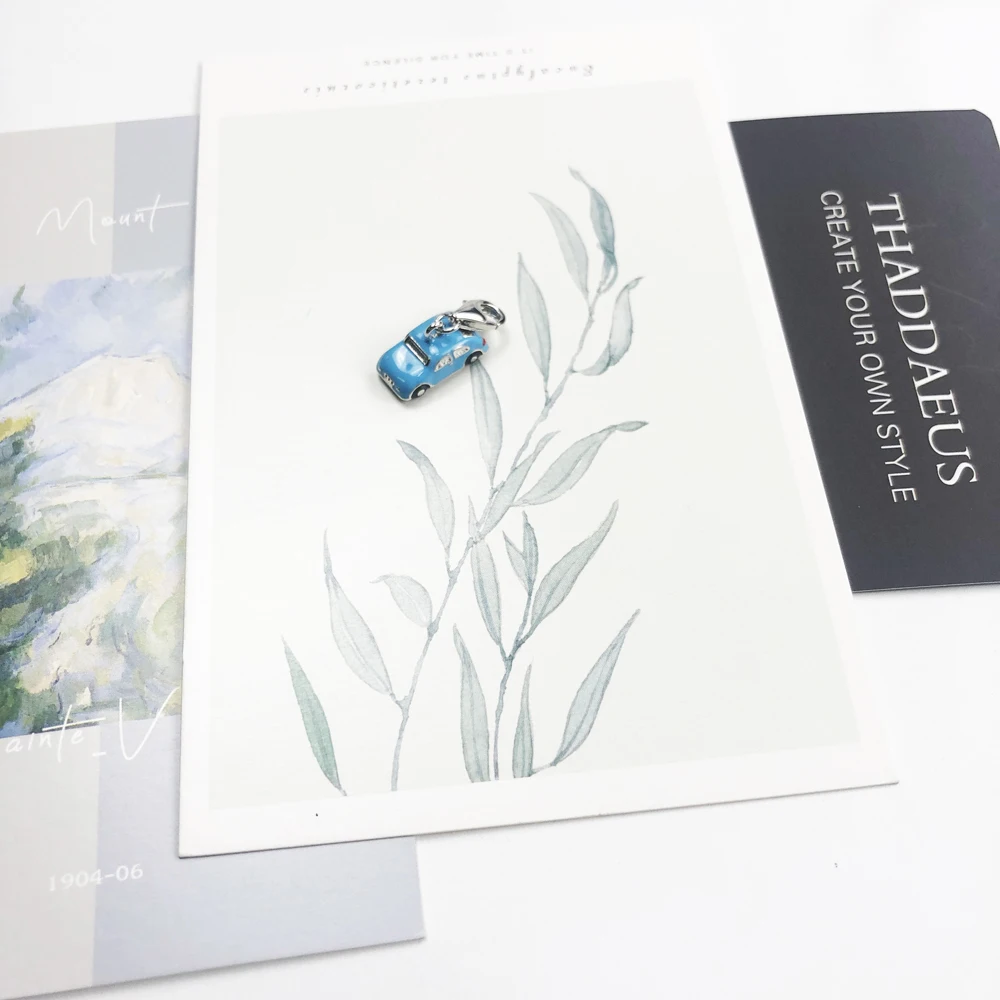 Модная новинка подвеска из серебра 925 пробы с синей эмалью для автомобиля