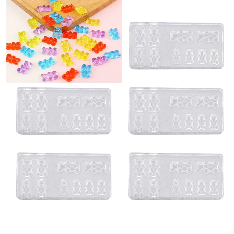 5 шт. ручной работы с милым медведем нейл-арта силиконовые мини мишка Гамми