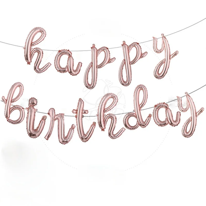 18-дюймовый Алюминий пленки воздушный шар с днем рождения комплект буквенным