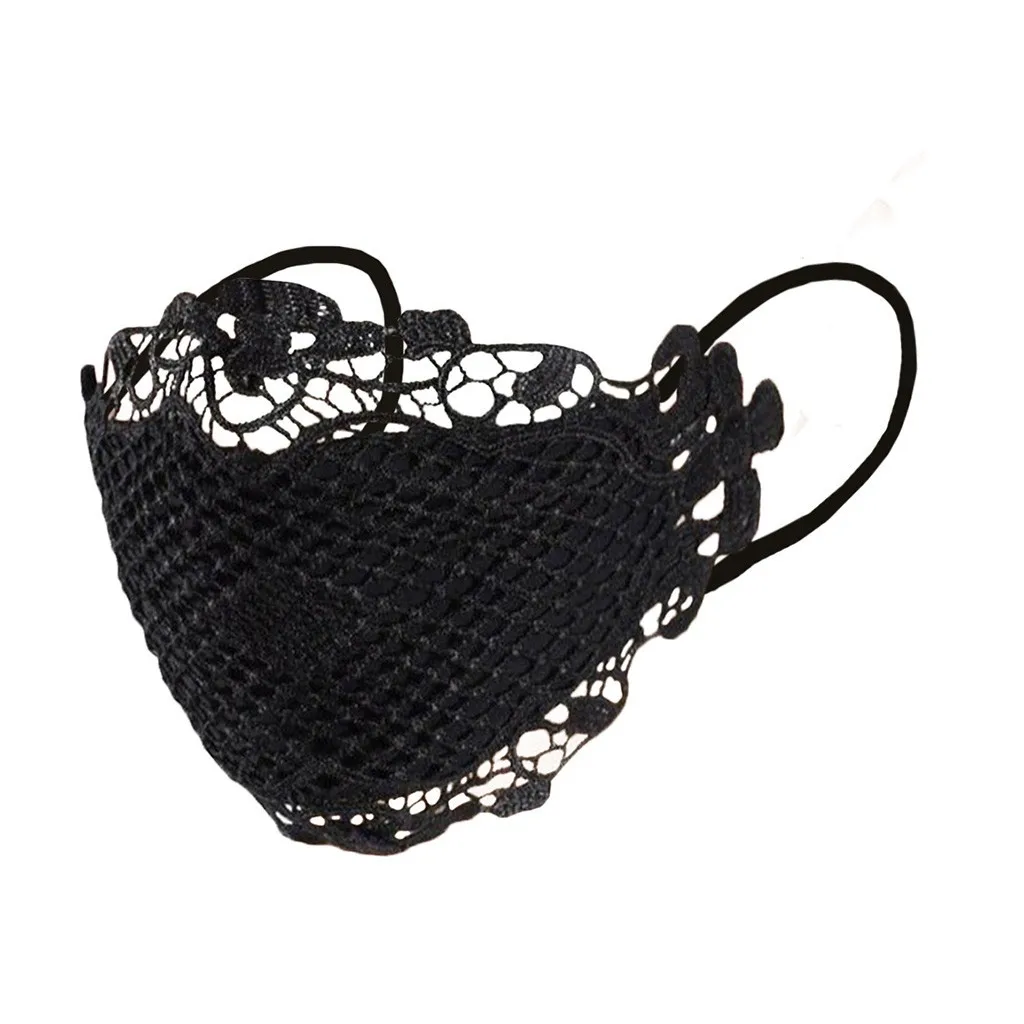 

PM2.5 Filtration Mask Delicate Lace Applique Washable and Reusable Mouth Cover Face Mask Dustproof Facemask mascarilla mujer