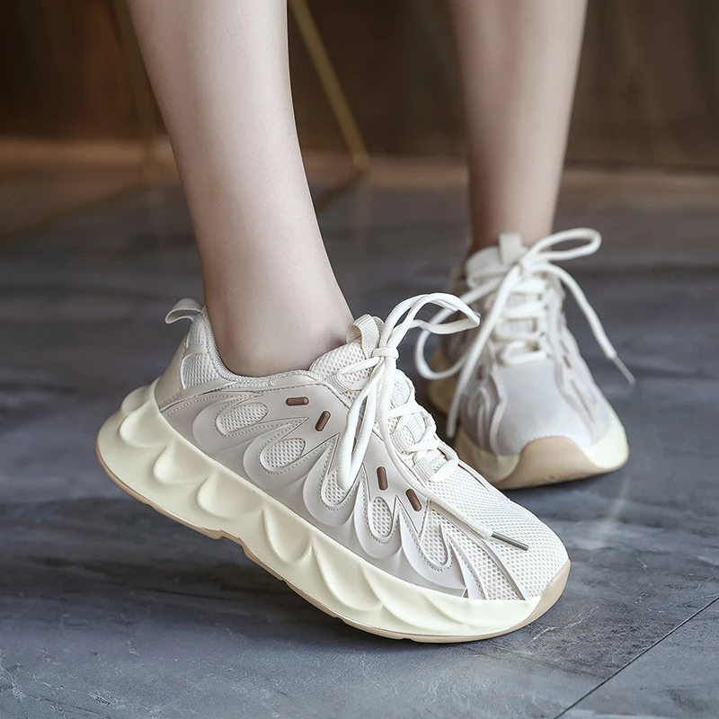 Rimocy 2019 осень из сетчатого материала на платформе сникерсы черного цвета женская