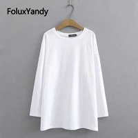 solid women basic tops long sleeve t shirt plus size o neck casual tops spring autumn kkfy5284